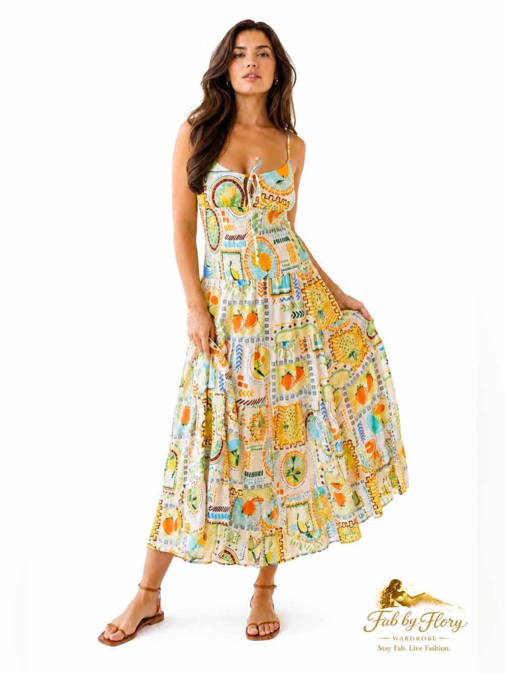 Moon River ✨ Postcard From Paradise Spaghetti Strap Midi Dress